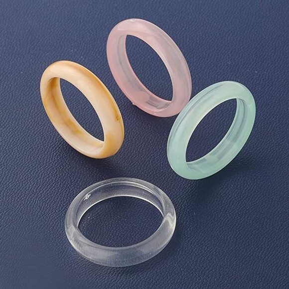 Boutique Jewelry - Chunky Resin Rings Set for Women